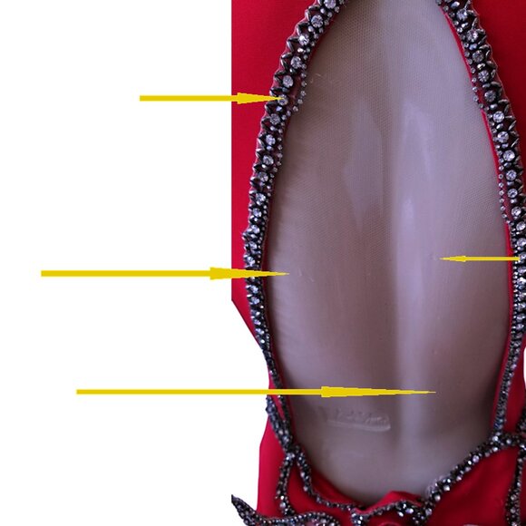 TARIK EDIZ 92607 Beaded 3-D Flower Back RED Dress Size 40/US 8 - Picture 13 of 14